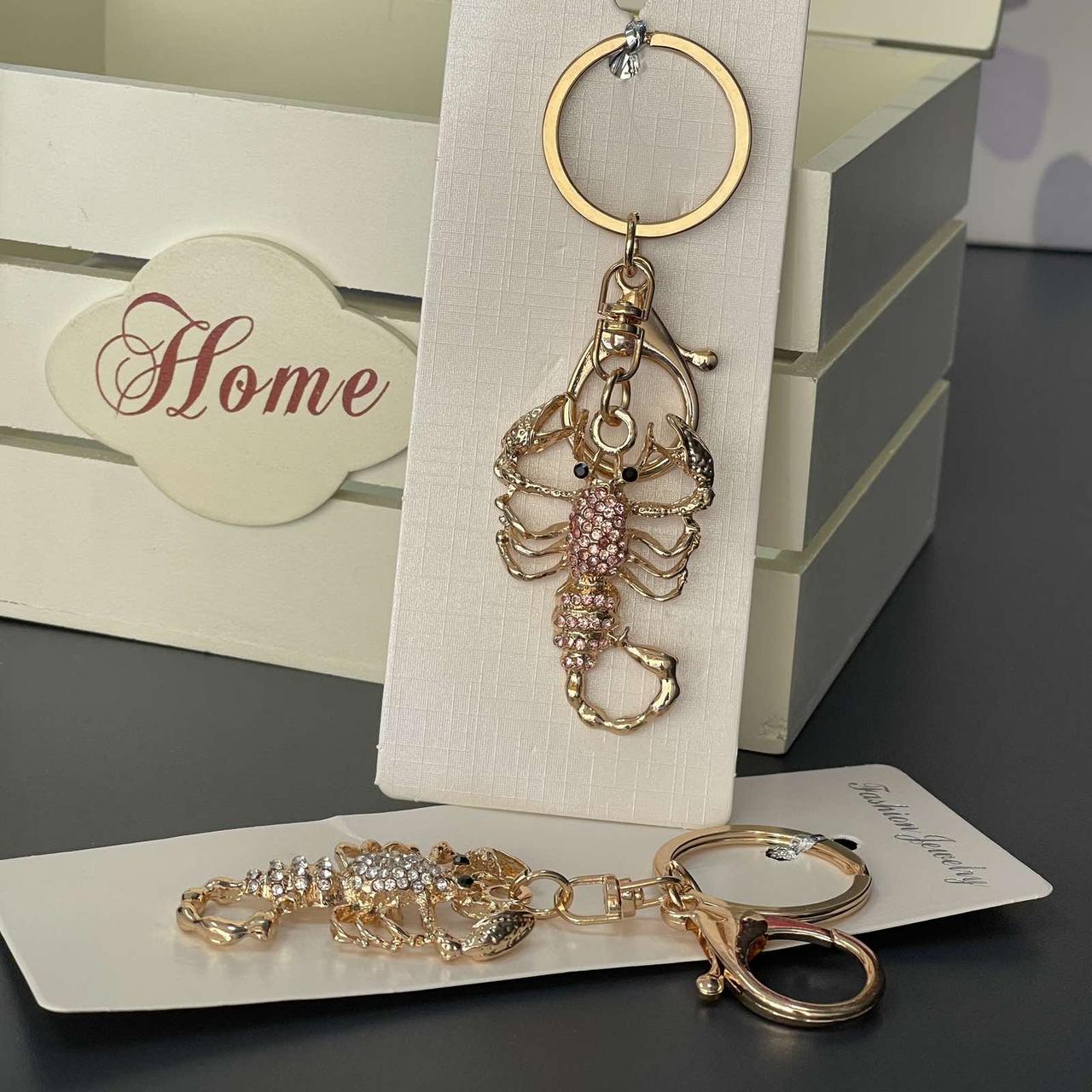 Брелок з камінням "Скорпіон", мікс, металевий, Брелок со стразами "Скорпион", фото 1