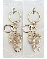 Брелок з камінням "Скорпіон", мікс, металевий, Брелок со стразами "Скорпион", фото 2