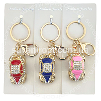 Брелок з камінням "Автомобіль", мікс, металевий, Брелок со стразами "Машына", фото 2