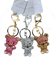Брелок з камінням "Ведмедик", мікс, металевий, Брелок "Мишка", фото 2