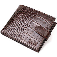Чоловічий фактурний горизонтальний гаманець із натуральної шкіри з тисненням під крокодила Tony B IN, код: 8323760