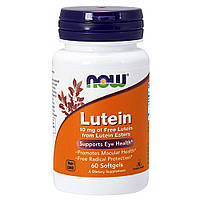 Натуральная добавка NOW Lutein 10 mg, 60 капсул EXP