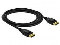 Кабель монітора-сигнальний Delock DisplayPort M M 2.0m v1.2 4K60Hz 20pin 3xS D6.0m чорний (7 IN, код: 7455369