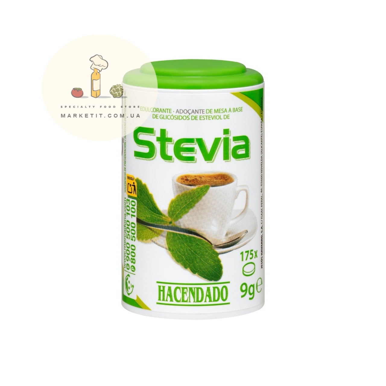 Натуральний сахарозамінник Stevia Hacendado, стевія в таблетках, 175 шт 9 г.