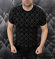 Футболка мужская Trussardi черная модная брендовая футболка для мужчин bhs