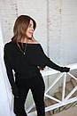 Жіноча кофта кажан з спущеним плечем (р. 42-46) 14sv3346, фото 3