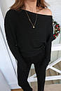 Жіноча кофта кажан з спущеним плечем (р. 42-46) 14sv3346, фото 4