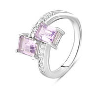 Серебряное кольцо SilverBreeze с натуральным аметистом 1.95ct (2107422) 17 XN, код: 8024101