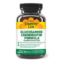 Препарат для суставов и связок Country Life Glucosamine Chondroitin Formula, 90 капсул EXP