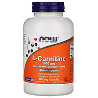 L-карнитин Now Foods 500 мг 180 вегетарианских капсул IN, код: 7701196