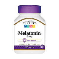Натуральная добавка 21st Century Melatonin 3 mg, 200 таблеток EXP