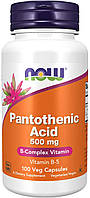Пантотеновая кислота Pantothenic Acid Now Foods 500 мг 100 вегетарианских капсул IN, код: 7701652