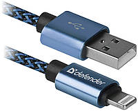 Кабель Defender ACH01-03T USB(AM)-Lighting 1m, 2.1A Blue (87811) (6488821) IN, код: 1871640