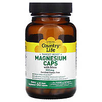 Витамины и минералы Country Life Target-Mins Magnesium Caps with Silica 300 mg, 60 вегакапсул EXP