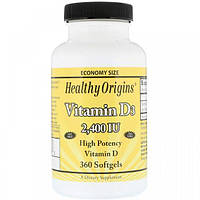 Витамин D Healthy Origins Vitamin D3 2,400 IU 360 Softgels IN, код: 7517864