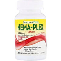 Витаминно-минеральный комплекс Nature's Plus Hema-Plex 60 Fast-Acting Softgels NAP-37691 IN, код: 7518080