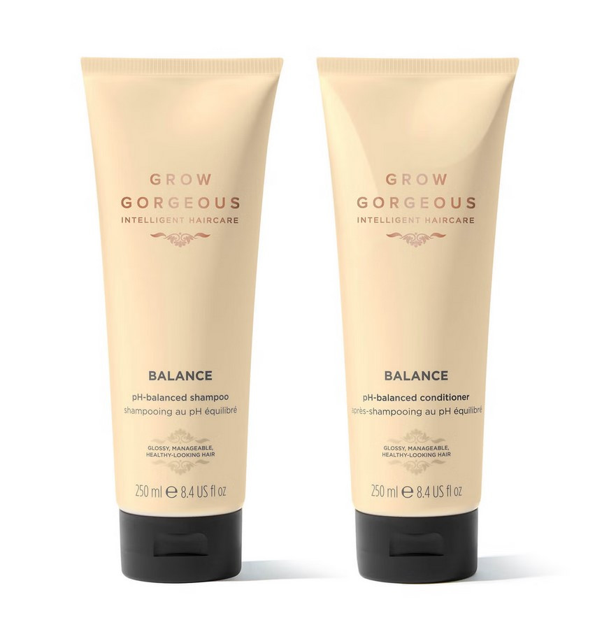 Набір для блиску та шовковистості волосся Grow Gorgeous Balance шампунь та кондиціонер 2х250 мл, фото 1