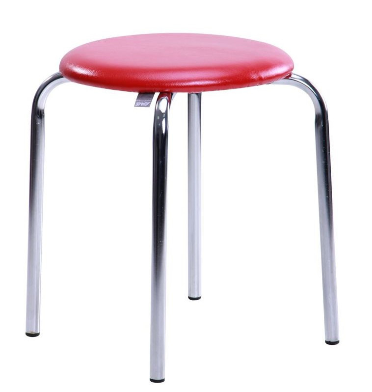 Металевий круглий табурет із м'яким сидінням штабельований Софі Перли для дому, кафе, їдальні, школи AMF, фото 1