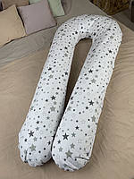 Подушка для вагітних із наволочкою Coolki Stars on white XXL 150x75 IN, код: 6719555