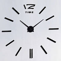 Настенные часы Diy Clock ZH003 черного цвета, большие. Настенные 3D часы "сделай сам"