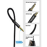 Кабель Подовжувач Vention Cotton Braided TRRS 3.5mm Male to 3.5mm Female Audio Extension Cable 8M Black, фото 6