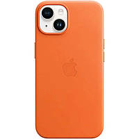 Чохол для смартфона Leather AAA Full Magsafe IC for iPhone 14 Orange