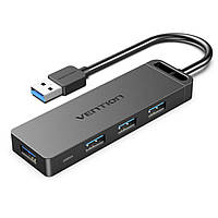 Хаб Vention 4-Port USB 3.0 Hub With Power Supply 0.15M Black (CHLBB)