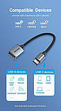 Адаптер Vention USB C — USB 2.0 Type-C OTG 0,15 м (CCWHB), фото 8