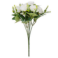 Декоративний букет із троянд "Інес", колір білий 30 см
