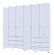 Комплект Doros Гелар Шафа 3ДСП/3ДСП Білий 232,4х49,5х203,4 (42002119), фото 4