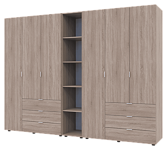 Комплект Doros Гелар Шаф 3ДСП/3ДСП/Етажерка Дуб сонома 270.6х49.5х203.4 (42005052)