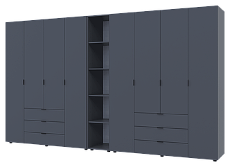 Комплект Doros Гелар Шаф 4ДСП/4ДСП/Етажерка Графіт 348.2х49.5х203.4 (42005065)