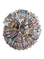 Набор из 52 различных купюр. Банкноты мира. Настоящие деньги из разных стран
