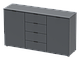 Комод Doros Рон-5 Графіт 140х38х81 (44900235), фото 2