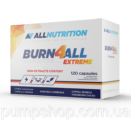 Жироспалювач AllNutrition Burn4all Extreme 120 капс., фото 2