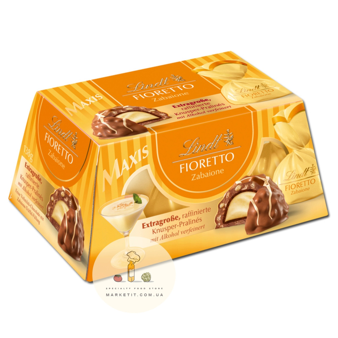 Шоколадні цукерки Lindt Fioretto Zabaione, з крем лікером 138 г.