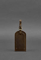 Кожаная бирка для багажа 2.0 Темно-коричневая Crazy Horse BlankNote KM, код: 8321701