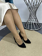 Туфлі жіночі Vensi V355 у чорній замші на підборах 37, фото 2