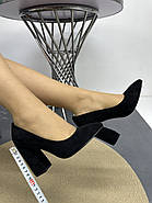 Туфлі жіночі Vensi V355 у чорній замші на підборах 37, фото 3