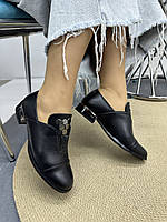 Туфли женские Vensi  V369 черные на низком каблуке