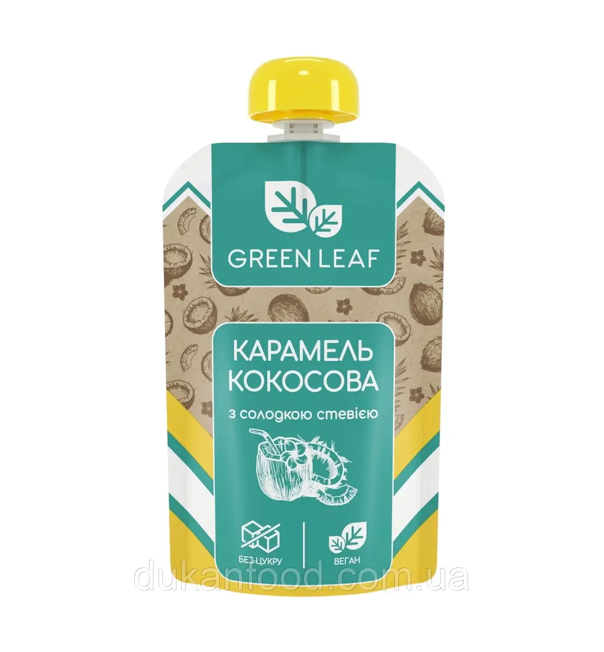 Карамель кокосова зі стевією, Green Leaf, 90 г.