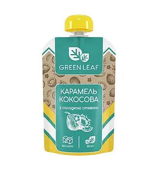 Карамель кокосова зі стевією, Green Leaf, 90 г