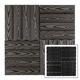 Плитка композитна вулична 30х30х2см декінг садові доріжки плитка WPC під антрацит