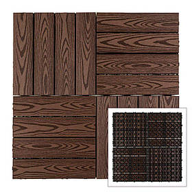 Декінг вуличні садові доріжки 300х300х20мм композитна плитка для тераси WPC під кедр