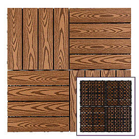 Плитка композитна вулична 30х30х2см декінг садові доріжки плитка WPC під золотий дуб