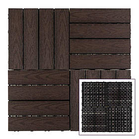 Садові доріжки 30х30х2см композитна вулична плитка декинг WPC під горіх