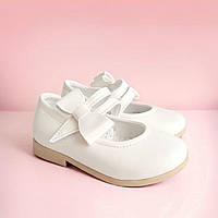 Детские праздничные белые туфельки, нарядная обувь для девочек с супинатором. Размер: 21-25 22
