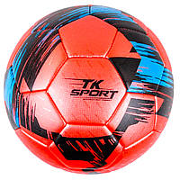 Мяч футбольный TK Sport красный вес 350-370 грамм материал TPE баллон резиновый (C 44449)