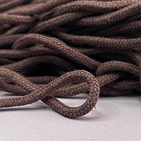 Шнур хлопковый плетеный с сердечником 5 мм - коричневый