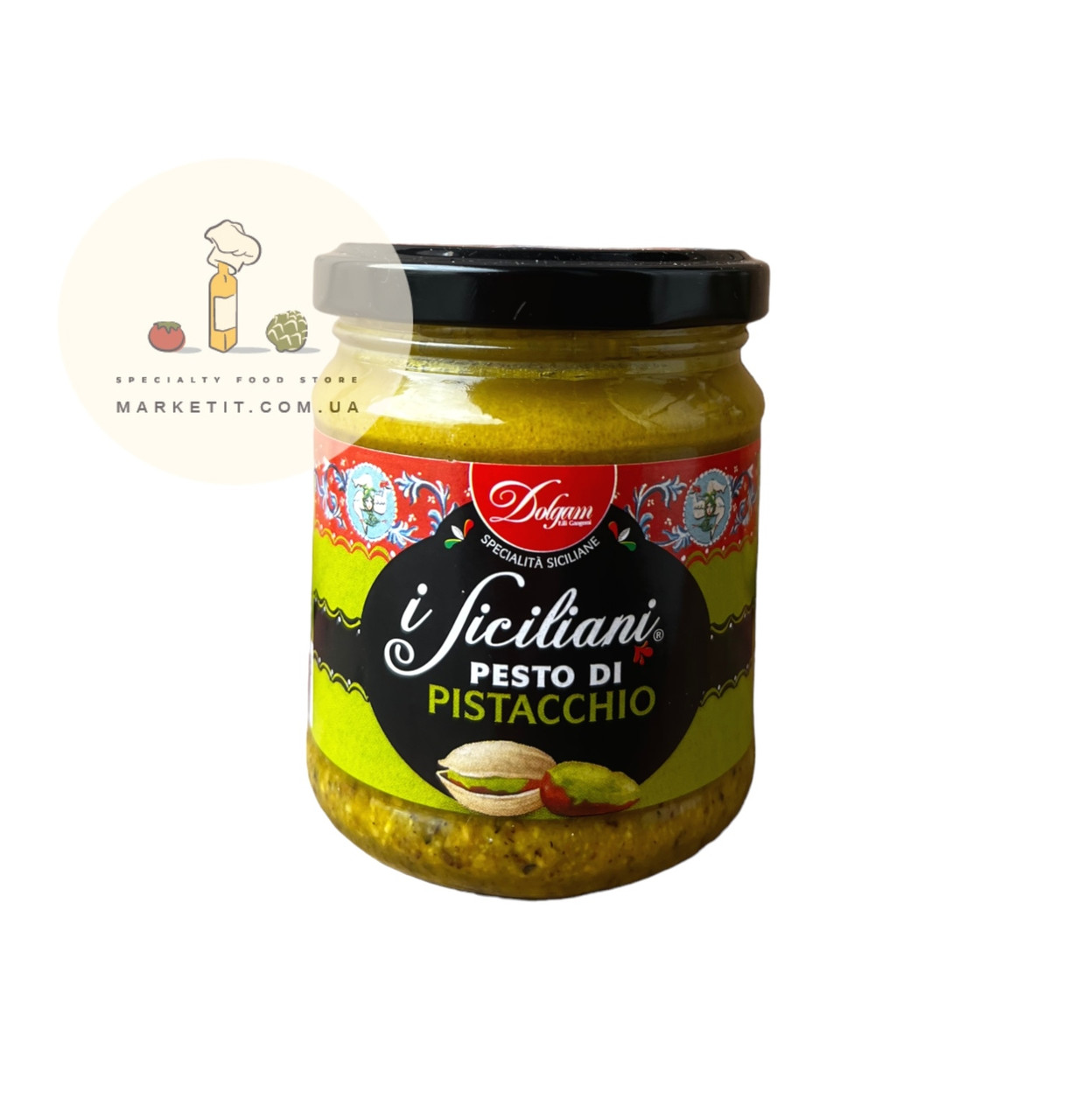 Соус песто Dolgam Siciliani Pesto di Pistacchio, з фісташками 190 г.